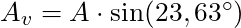 A_v = A \cdot \sin(23,63^\circ)