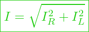  \boxed{ I =  \sqrt{ I_R^2 + I_L^2} }