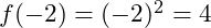 f(-2) = (-2)^2 = 4