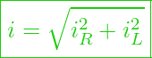  \boxed{ i = \sqrt{i_R^2 + i_L^2}}