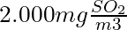 2.000 mg \frac{SO_2}{m3}