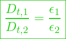  \boxed{ \frac{D_{t,1}}{D_{t,2}} = \frac{\epsilon_1}{\epsilon_2} }
