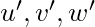 u', v', w'