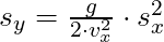 s_y = \frac{g}{2 \cdot v_x^2} \cdot s_x^2