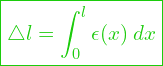  \boxed{\triangle l = \int_0^l \epsilon(x) \; dx}