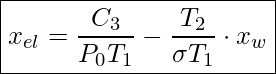  \boxed{ x_{el} = \frac{C_3}{P_0T_1} - \frac{T_2}{\sigma T_1} \cdot x_w }