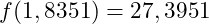 f(1,8351) = 27,3951