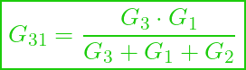  \boxed{G_{31} = \frac{G_3 \cdot G_1}{G_3 + G_1 + G_2} }