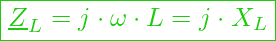  \boxed{ \underline{Z}_L = j \cdot \omega \cdot L = j \cdot X_L }