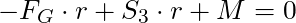 -F_G \cdot r + S_3 \cdot r + M = 0