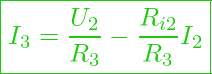  \boxed{ I_3 = \frac{U_2}{R_3} - \frac{R_{i2}}{R_3}I_2 }