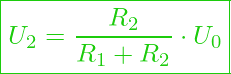  \boxed{U_2 = \frac{R_2}{R_1 + R_2} \cdot U_0  }