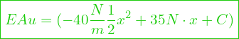  \boxed{EAu =  (-40 \frac{N}{m} \frac{1}{2} x^2 + 35 N \cdot x + C) }