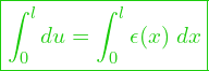  \boxed{\int_0^l du = \int_0^l \epsilon(x) \; dx}