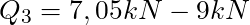 Q_3 = 7,05 kN - 9 kN