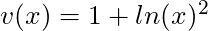 v(x) = 1+ln(x)^2