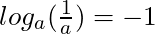 log_a(\frac{1}{a}) = -1