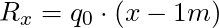 R_x = q_0 \cdot (x-1m)