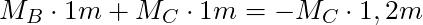 M_B \cdot 1m + M_C \cdot 1m = -M_C \cdot 1,2m