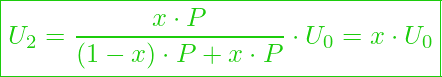  \boxed{ U_2 = \frac{ x \cdot P}{(1-x) \cdot P + x \cdot P} \cdot U_0 = x \cdot U_0 }