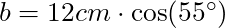 b = 12 cm \cdot \cos(55^{\circ}) 
