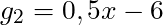 g_2 = 0,5x - 6