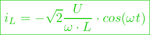  \boxed{ i_L = - \sqrt{2} \frac{U}{\omega \cdot L} \cdot cos (\omega t) }