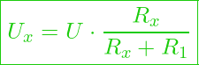  \boxed{U_x = U \cdot \frac{R_x}{R_x + R_1} }
