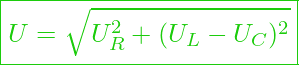  \boxed{U = \sqrt{ U_R^2 + (U_L - U_C)^2} }