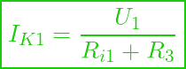  \boxed{ I_{K1} = \frac{U_1}{R_{i1} + R_3} }