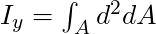 I_y = \int_A d^2 dA