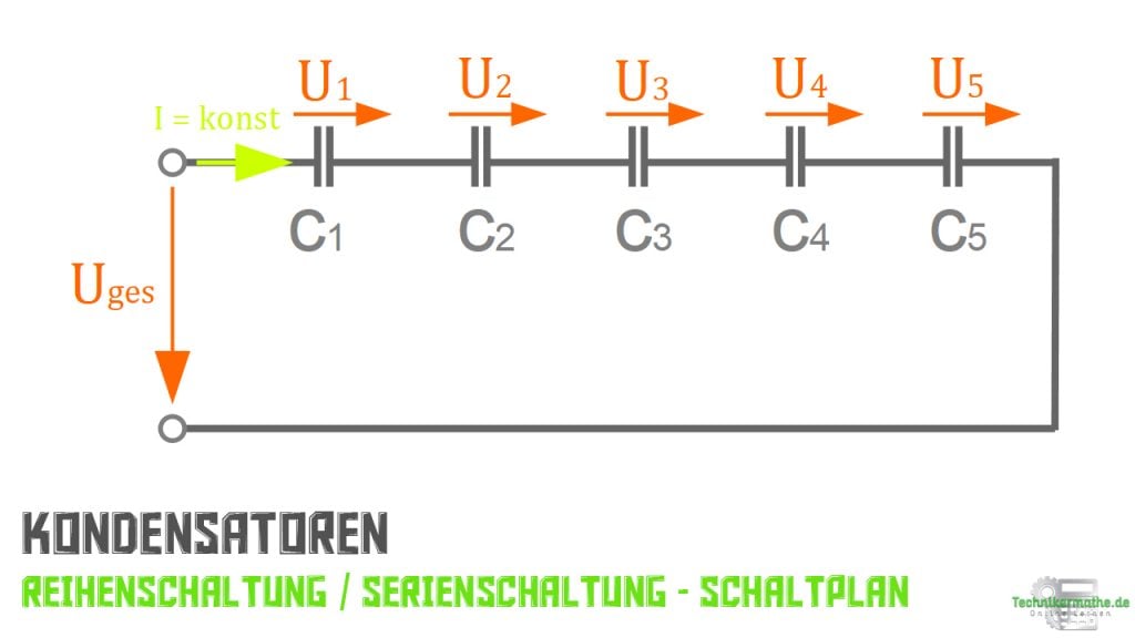 Kondensatoren in Reihe einfach erklärt 1 Technikermathe.de