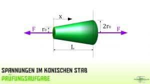 Aufgabe: Normalspannung berechnen (konischer Stab) - Einfach 1a