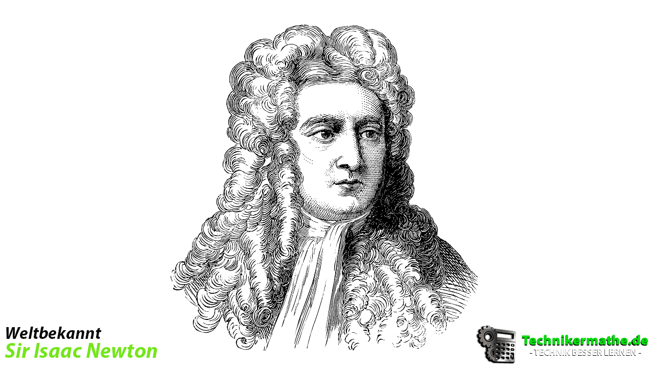 Isaac Newton [Zeichnung] - Das Erste Newtonsche Gesetz (Trägheitsgesetz)