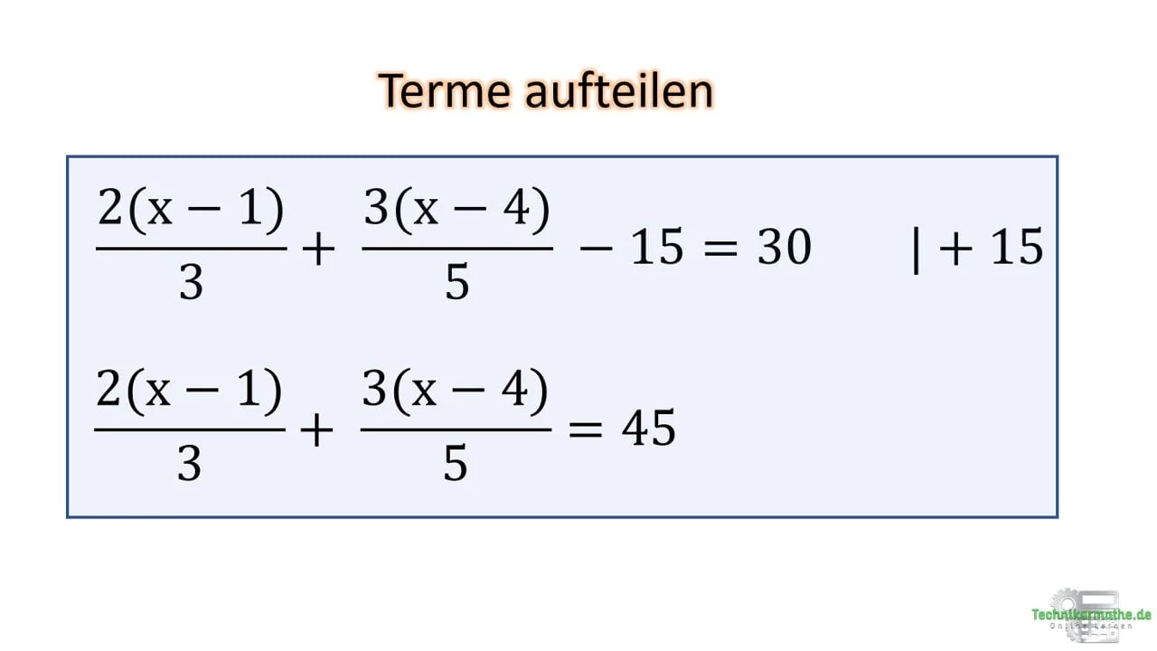Bruchgleichung lösen einfach erklärt 1a - Technikermathe